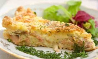 с рыбным фаршем и картофелем запеканка